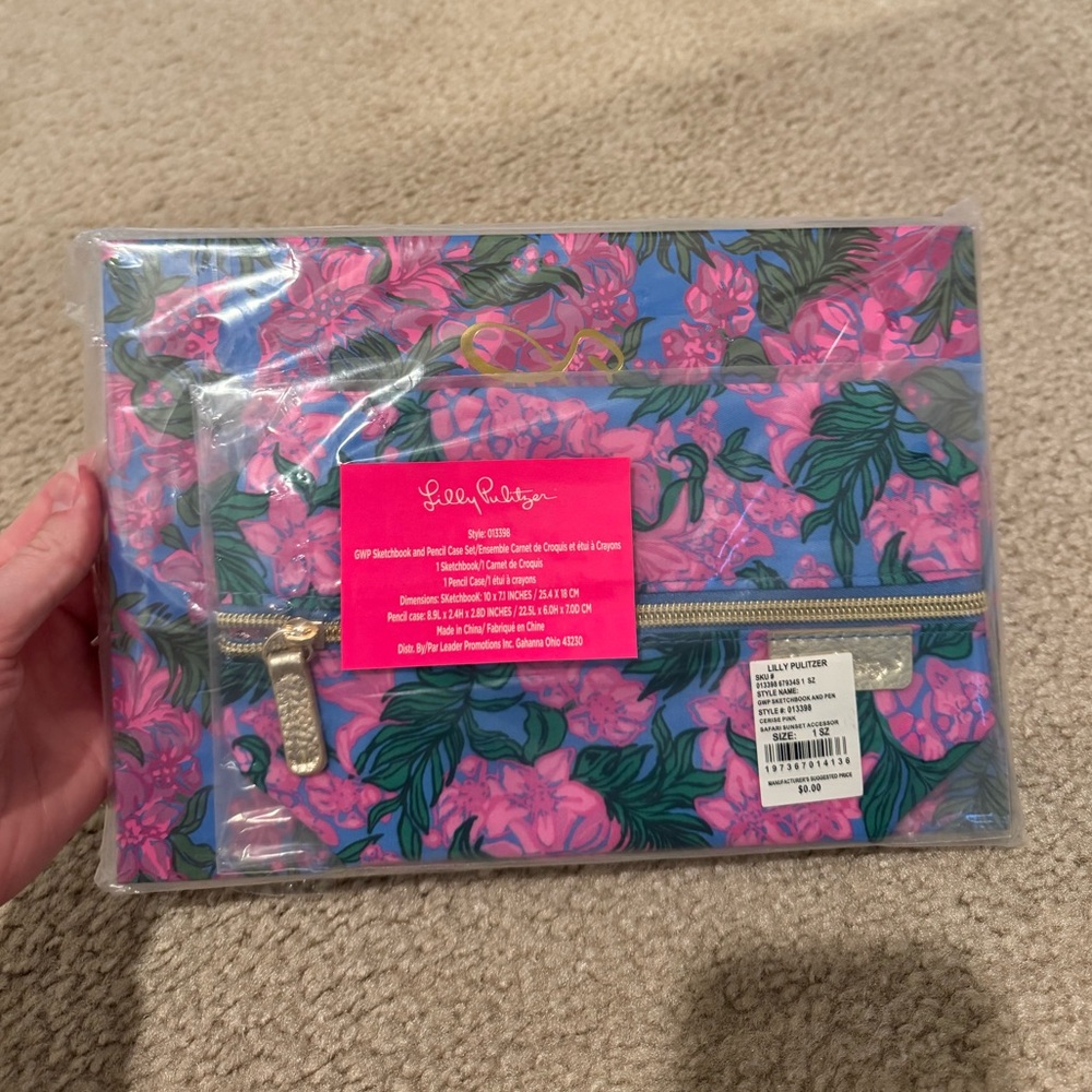 Lilly Pulitzer Sketchbook and Pencil Case Set